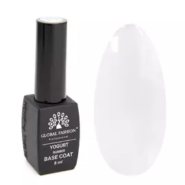 GLOBAL FASHION Каучуковая френч база для гель-лака с полупрозрачным йогуртовым оттенком