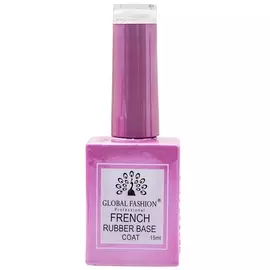 GLOBAL FASHION Молочная френч база для гель-лака Milk Rubber Base Coat French