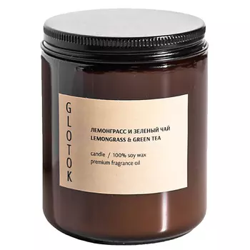 GLOTOK Ароматическая свеча Лемонграсс и зелёный чай