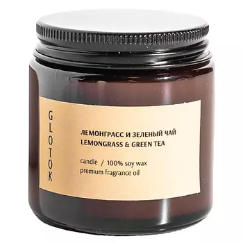 GLOTOK Ароматическая свеча Лемонграсс и зелёный чай