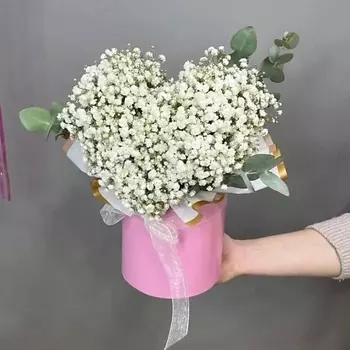 GLOW FLOWERS Гипсафила в коробочке, нежное облако