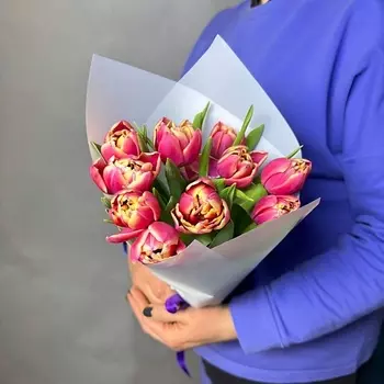 GLOW FLOWERS Монобукет из 19 розовых тюльпанов