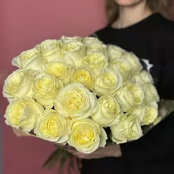 GLOW FLOWERS Монобукет из 25 белых роз