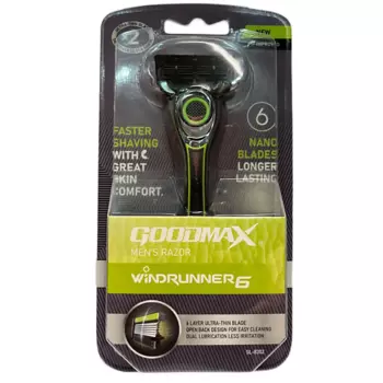 GOODMAX Бритва для мужчин многоразовая GOODMAX 2 кассеты с 6 лезвиями 1.0