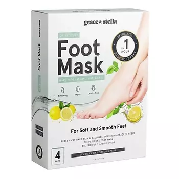 Grace and Stella Grace and Stella Носочки для педикюра Dr. Pedicure с ароматом лимона 4 пары