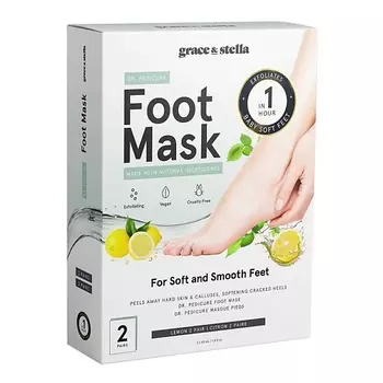 Grace and Stella Носочки для педикюра с ароматом лимона 2 пары