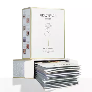 GRACE FACE Набор тканевых масок для лица увлажняющих "Фруктовая терапия" 14 шт с экстрактами