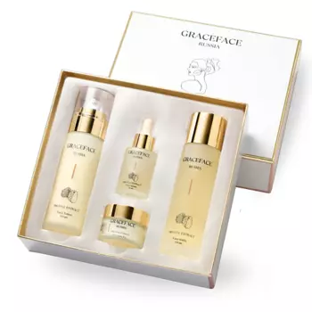 GRACE FACE Набор уходовых средств для лица с экстрактом трюфеля: лосьон, тоник, крем, сыворотка.