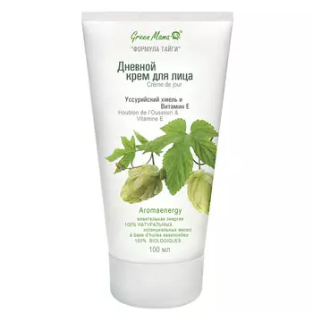 GREEN MAMA Дневной крем для лица "Уссурийский хмель и Витамин Е" Natural Skin Care