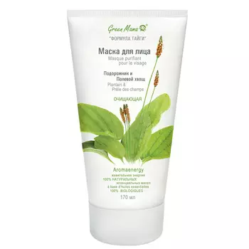 GREEN MAMA Маска для лица Подорожник и полевой хвощ очищающая Natural Skin Care