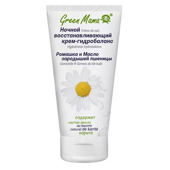 GREEN MAMA Ночной восстанавливающий крем-гидробаланс "Ромашка и Масло зародышей пшеницы" Natural Skin Care