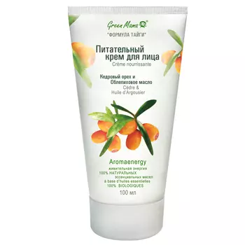 GREEN MAMA Питательный крем для лица "Кедровый орех и Облепиховое масло" Natural Skin Care