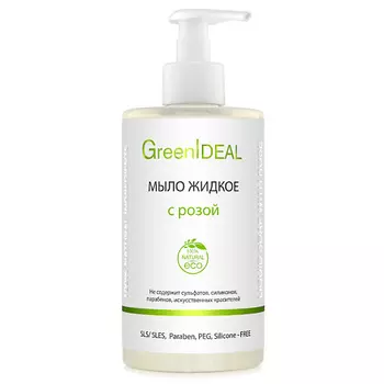 GREENIDEAL Мыло жидкое с розой 450