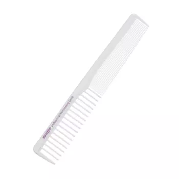 GRESSIO Парикмахерская расческа - гребень со скошенным краем белая 18 см