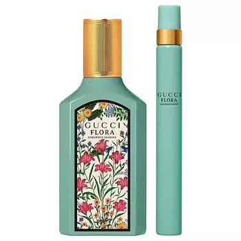 GUCCI Парфюмерный набор Flora Gorgeous Jasmine: Парфюмерная вода + Миниатюра
