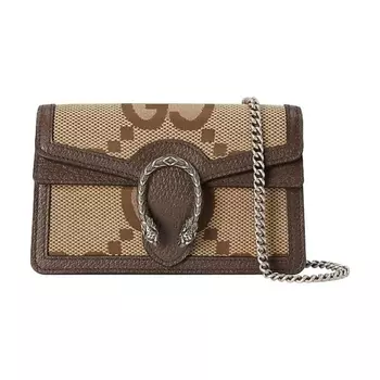 GUCCI Сумка Dionysus Canvas With Leather Trim Flap Bag Chain Bag Shoulder (Bag+Dust Bag)
