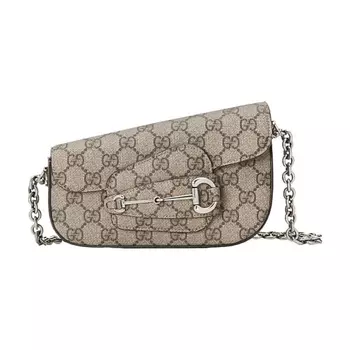 GUCCI Сумка Horsebit 1955 Canvas With Leather Portable Canvas (Basic Set+Box+Shopping Bag)