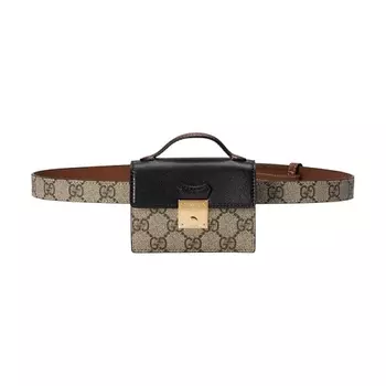 GUCCI Сумка Padlock Canvas With Leather Fanny Pack (Basic Set+Shopping Bag)