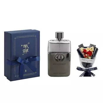 GUCCI Туалетная вода Guilty Pour Homme Gucci + Подарочная упаковка+ Букет