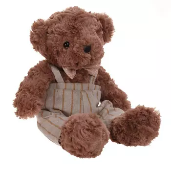 GULLIVER Мягкая игрушка Мишка в полосатом комбинезоне, 20 см