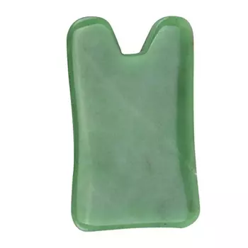 HANAI Массажер скребок Гуаша "Квадрат" из зеленого авантюрина