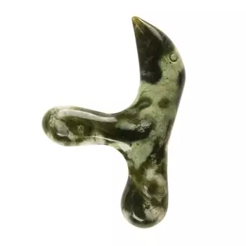 HANAI Массажер скребок Гуаша "Птичка" из нефрита