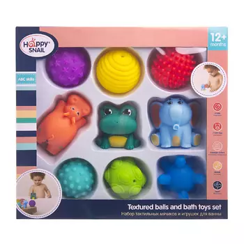 HAPPY SNAIL Набор тактильных мячиков и игрушек для ванны 9.0