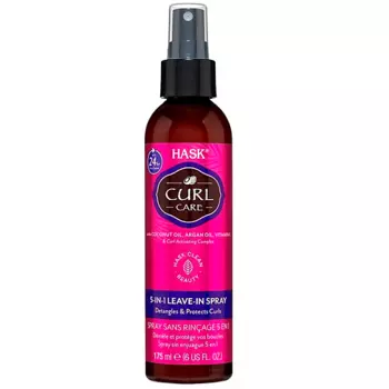 HASK Curl Care 5 in 1 Leave in Spray - несмываемый спрей 5-в-1 для вьющихся волос