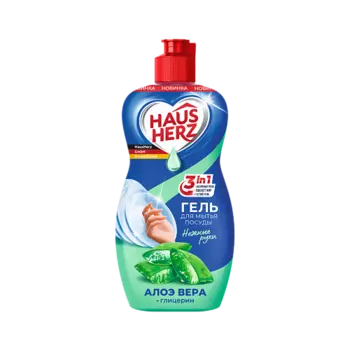 HAUSHERZ Средство для мытья посуды Глицерин + Алоэ Вера 450.0