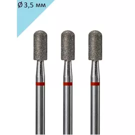 HDFREZA Фреза алмазная 805 141 514 035 Тонкая (упаковка 3 шт) (Цилиндр закругленный (торпеда)) d-3.5