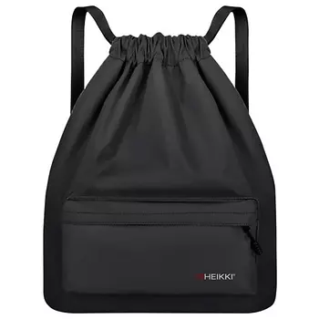 HEIKKI Рюкзак спортивный мешок с дополнительным карманом, Total black