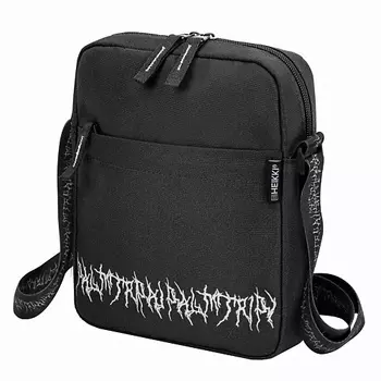 HEIKKI Сумка на плечо COMPACT с карманом, черная с принтом