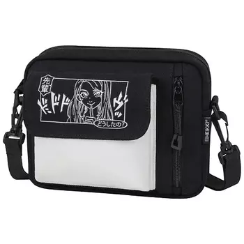 HEIKKI Сумка на плечо SELFIE два кармана, черная/белая с принтом