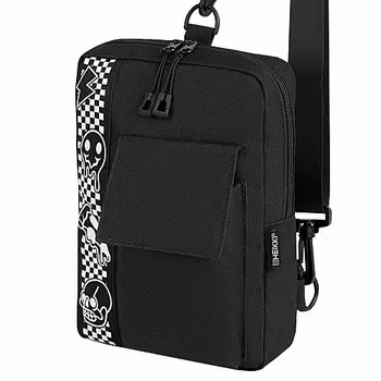 HEIKKI Сумка на плечо TORRENT с карманом, Chess emoji, черная