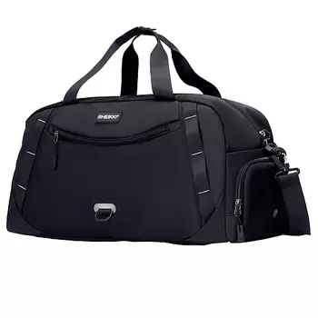 HEIKKI Сумка спортивная MOVE PLUS с отд. для обуви, черная с серыми вставк