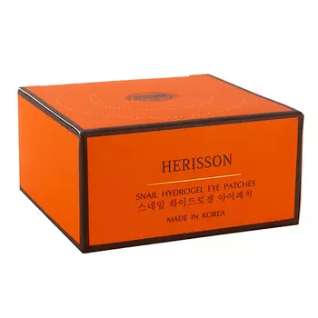 HERISSON Гидрогелевые патчи под глаза с секретом улитки Snail Hydrogel Eye Patches