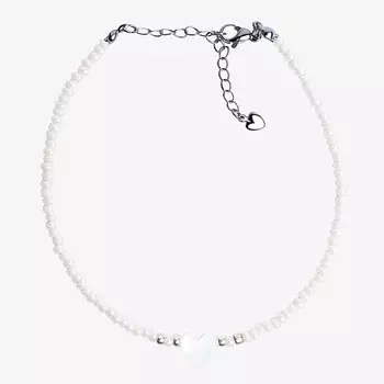 HIGHER-AURA Браслет из жемчужного бисера с перламутровым сердцем