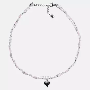 HIGHER-AURA Чокер из бисера с сердцем и цепочкой