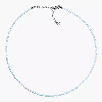 HIGHER-AURA Чокер из голубого бисера с акриловыми бусинами