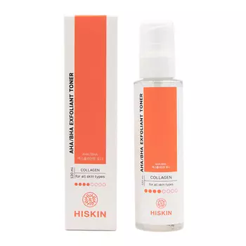 HISKIN АНА/ВНА Эксфолиант тонер для лица с коллагеном 120.0