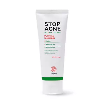 HISKIN STOP ACNE Очищающая маска для лица AHA + BHA + TEA TREE 100.0