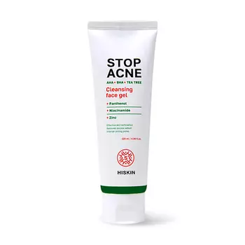 HISKIN STOP ACNE Очищающий гель для умывания AHA + BHA + TEA TREE 120.0