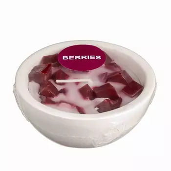 HOME INTERIORS Свеча в гипсовой чаше МЕЛАНЖ аромат "Ягоды" 177