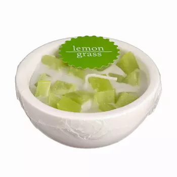 HOME INTERIORS Свеча в гипсовой чаше МЕЛАНЖ аромат "Лемонграсс" 177.0