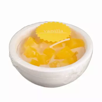 HOME INTERIORS Свеча в гипсовой чаше МЕЛАНЖ аромат "Ваниль" 177