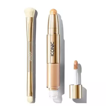 ICONIC LONDON Набор: Консилер Radiant + Кисть для консилера Concealer Duo Brush