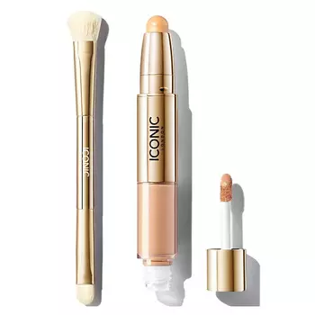 ICONIC LONDON Набор: Консилер Radiant + Кисть для консилера Concealer Duo Brush