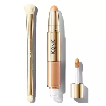 ICONIC LONDON Набор: Консилер Radiant + Кисть для консилера Concealer Duo Brush