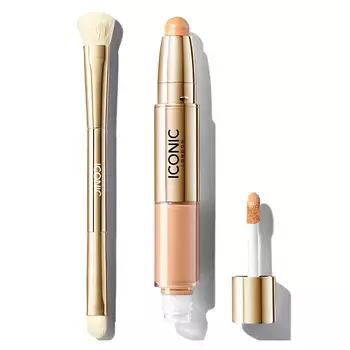 ICONIC LONDON Набор: Консилер Radiant + Кисть для консилера Concealer Duo Brush