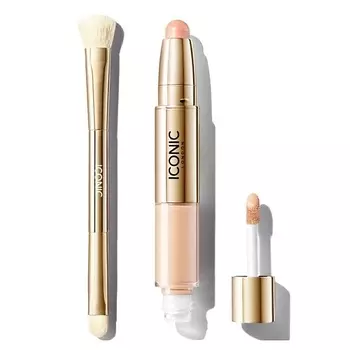 ICONIC LONDON Набор: Консилер Radiant + Кисть для консилера Concealer Duo Brush